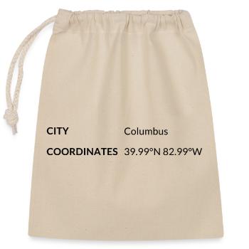 Columbus Ohio USA Koordinaten - Verschließbarer Geschenkbeutel aus Baumwolle (25x30cm) - Natur - Vorne