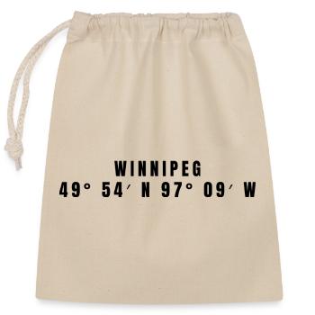 Winnipeg Kanada Koordinaten - Verschließbarer Geschenkbeutel aus Baumwolle (25x30cm) - Natur - Vorne