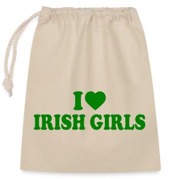 I love irish girls - Closable cotton gift bag (25x30cm) - nature - Front
