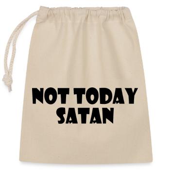 Not today satan - Verschließbarer Geschenkbeutel aus Baumwolle (25x30cm) - Natur - Vorne