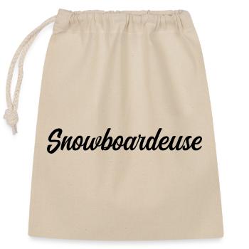 Snowboarder Snow Glide Mountain Slope Wintersport - Verschließbarer Geschenkbeutel aus Baumwolle (25x30cm) - Natur - Vorne