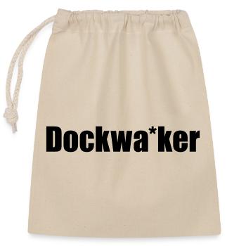 dockwa-ker - Verschließbarer Geschenkbeutel aus Baumwolle (25x30cm) - Natur - Vorne