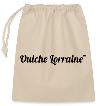 Ouiche Lorraine - The American Class quote - Closable cotton gift bag (25x30cm) - nature - Front