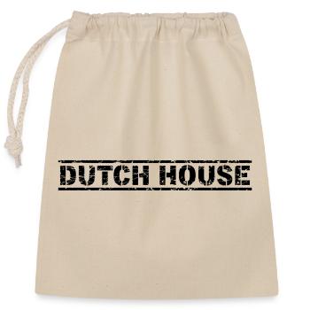 Dutch House - Verschließbarer Geschenkbeutel aus Baumwolle (25x30cm) - Natur - Vorne