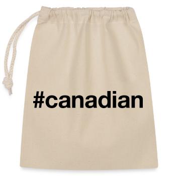 Hashtag CANADIEN Canada - Sac cadeau en coton avec cordon (25 x 30 cm) - nature - Devant