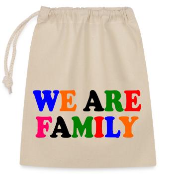 We are family - Sac cadeau en coton avec cordon (25 x 30 cm) - nature - Devant