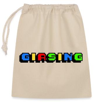 Giasing Pixel Giesing München 089 Minga - Verschließbarer Geschenkbeutel aus Baumwolle (25x30cm) - Natur - Vorne