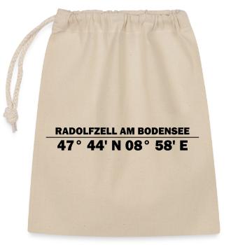 Radolfzell am Bodensee Koordinaten - Verschließbarer Geschenkbeutel aus Baumwolle (25x30cm) - Natur - Vorne