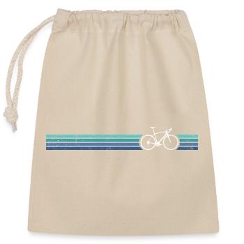 Gestreiftes Fahrrad Retro Print - Verschließbarer Geschenkbeutel aus Baumwolle (25x30cm) - Natur - Vorne