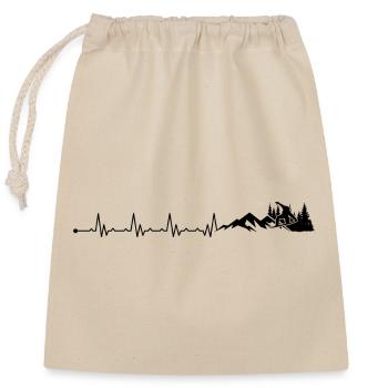 Heartbeat snowboard freestyle - Closable cotton gift bag (25x30cm) - nature - Front