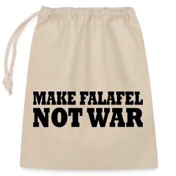 Make falafel not war - Sac cadeau en coton avec cordon (25 x 30 cm) - nature - Devant