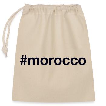 MOROCCO Hashtag Marokko - Verschließbarer Geschenkbeutel aus Baumwolle (25x30cm) - Natur - Vorne