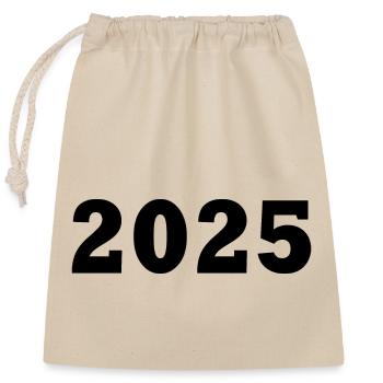 2025 - Closable cotton gift bag (25x30cm) - nature - Front
