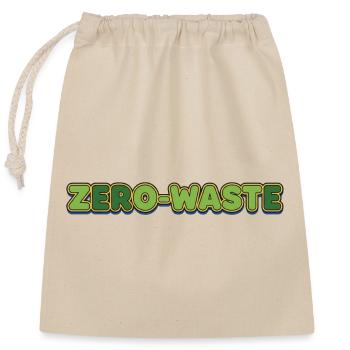 Zero-Waste Retro Grün Gelb Design - Verschließbarer Geschenkbeutel aus Baumwolle (25x30cm) - Natur - Vorne