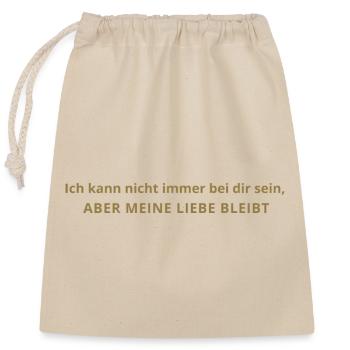 Mon amour demeure – un message du cœur - Sac cadeau en coton avec cordon (25 x 30 cm) - nature - Devant