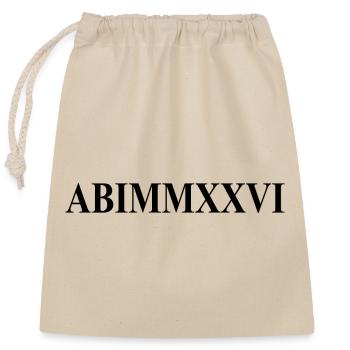 Abi 2026 - Abitur - Römische Ziffern - Latein - Verschließbarer Geschenkbeutel aus Baumwolle (25x30cm) - Natur - Vorne