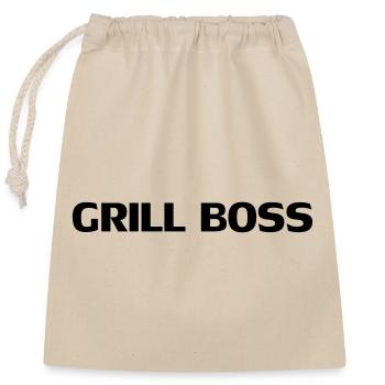 Barbecue,cuisinier,chef,de la viande,Boss,saucisse - Sac cadeau en coton avec cordon (25 x 30 cm) - nature - Devant