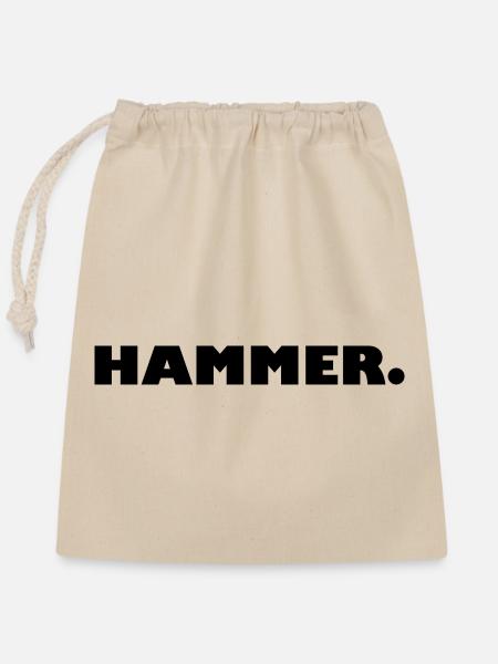 HAMMER. - Verschließbarer Geschenkbeutel aus Baumwolle (25x30cm) - Natur