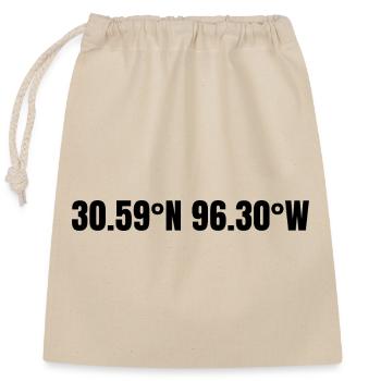 College Station, Texas, USA Coordinates - Closable cotton gift bag (25x30cm) - nature - Front