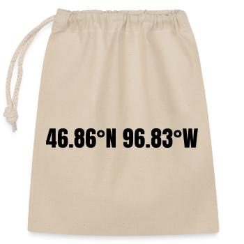 Fargo, North Dakota, USA Coordinates - Closable cotton gift bag (25x30cm) - nature - Front