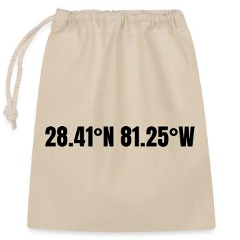 Orlando, Florida, USA Coordinates - Closable cotton gift bag (25x30cm) - nature - Front