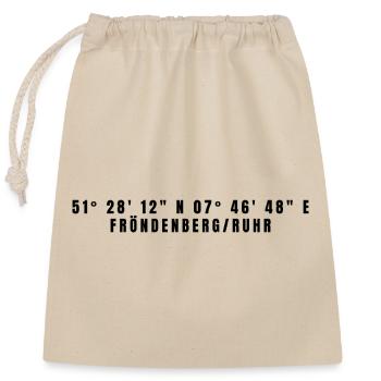 Fröndenberg/Ruhr Nordrhein-Westfalen Koordinaten - Verschließbarer Geschenkbeutel aus Baumwolle (25x30cm) - Natur - Vorne