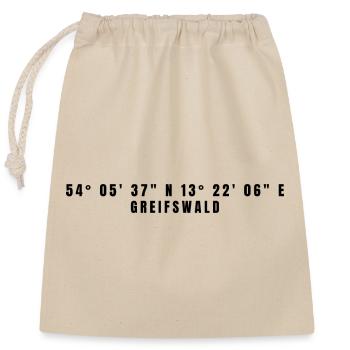 Coordonnées Greifswald Mecklembourg-Poméranie occidentale - Sac cadeau en coton avec cordon (25 x 30 cm) - nature - Devant