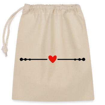 Symbole de Cœur Minimaliste Rouge - Sac cadeau en coton avec cordon (25 x 30 cm) - nature - Devant