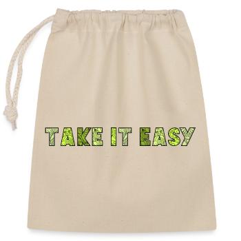 Take It Easy - Verschließbarer Geschenkbeutel aus Baumwolle (25x30cm) - Natur - Vorne