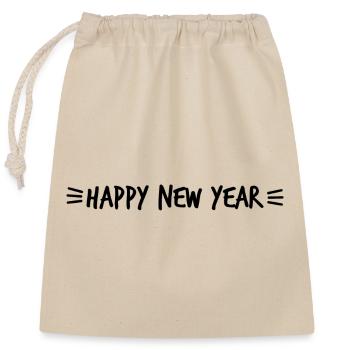 HAPPY NEW YEAR. BONNE ANNEE. MEILLEURS VOEUX - Sac cadeau en coton avec cordon (25 x 30 cm) - nature - Devant