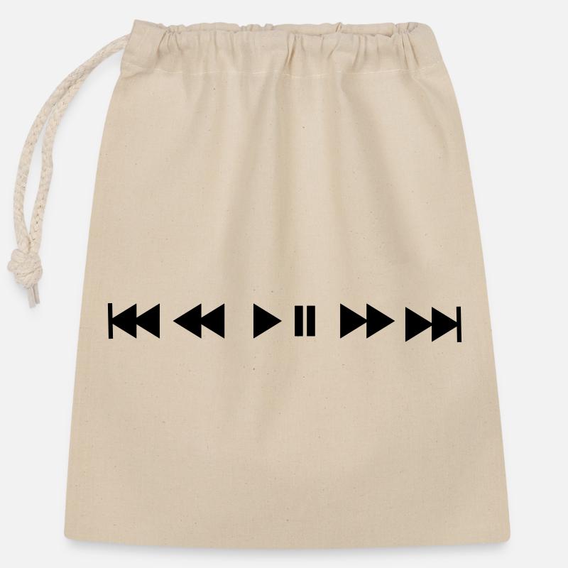 musique - Sac cadeau en coton avec cordon (25 x 30 cm) - nature