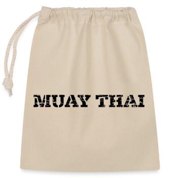 Muay Thai - Closable cotton gift bag (25x30cm) - nature - Front