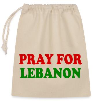 Pray for lebanon - Sac cadeau en coton avec cordon (25 x 30 cm) - nature - Devant
