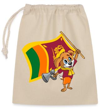 Chien fan du Sri Lanka - Sac cadeau en coton avec cordon (25 x 30 cm) - nature - Devant