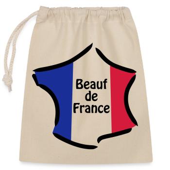 Beauf de France - Sac cadeau en coton avec cordon (25 x 30 cm) - nature - Devant