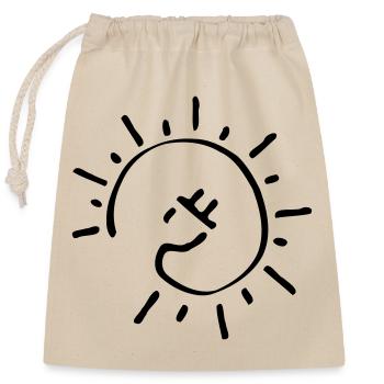 cable solaire Électromobilité Énergie durable - Sac cadeau en coton avec cordon (25 x 30 cm) - nature - Devant
