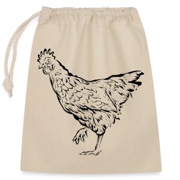 Poules poules - Sac cadeau en coton avec cordon (25 x 30 cm) - nature - Devant