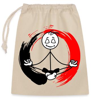 Méditation zen - Sac cadeau en coton avec cordon (25 x 30 cm) - nature - Devant