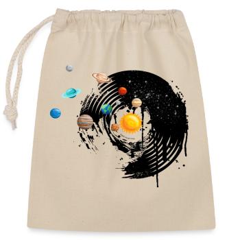 Disque vinyle - Sac cadeau en coton avec cordon (25 x 30 cm) - nature - Devant