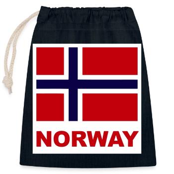Norway Norway Flag - Closable cotton gift bag (25x30cm) - navy - Front