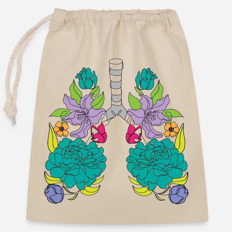 a lung of roses - Closable cotton gift bag (25x30cm) - nature