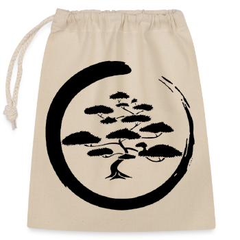 Black Japanese tree - Closable cotton gift bag (25x30cm) - nature - Front