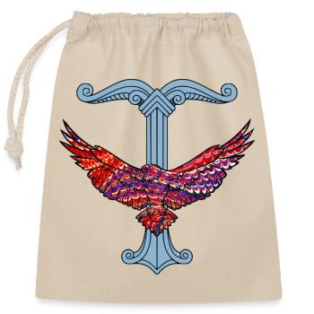 Adler ORN E 110A - Closable cotton gift bag (25x30cm) - nature - Front
