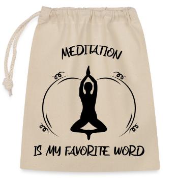 Meditation - Closable cotton gift bag (25x30cm) - nature - Front