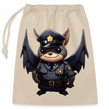 Chauve-souris de la police - Sac cadeau en coton avec cordon (25 x 30 cm) - nature - Devant