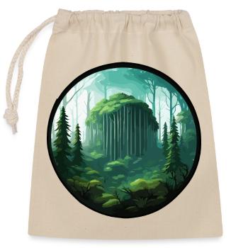 Wald / Wildnis / Natur / Bäume / grün / Idylle - Verschließbarer Geschenkbeutel aus Baumwolle (25x30cm) - Natur - Vorne