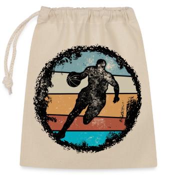Silhouette de terrain rétro - Sac cadeau en coton avec cordon (25 x 30 cm) - nature - Devant