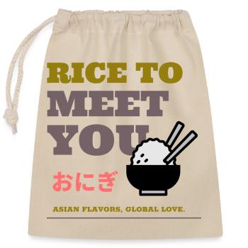 Rice To Meet You - Closable cotton gift bag (25x30cm) - nature - Front