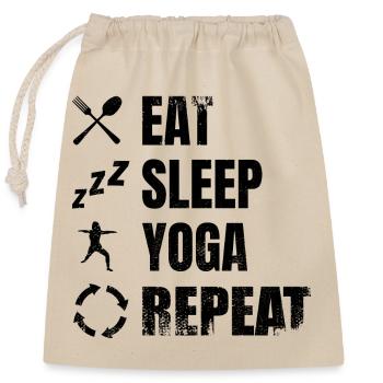 Routine quotidienne de yoga - Sac cadeau en coton avec cordon (25 x 30 cm) - nature - Devant