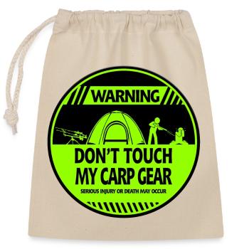 Carp warning - Closable cotton gift bag (25x30cm) - nature - Front